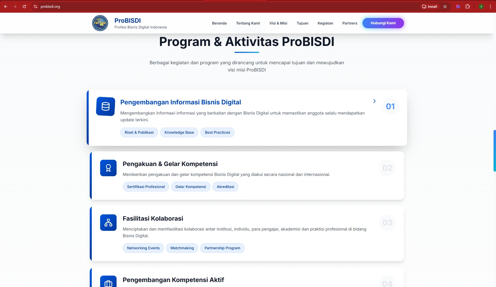 Website Perkumpulan Profesi Bisnis Digital - Gambar 2